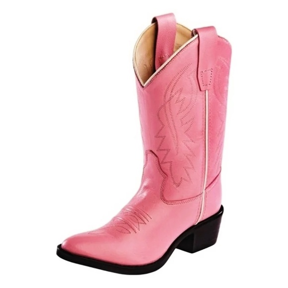 Old West Girls 8119 J-Toe 9” Western Boots Pink Size 2D - Picture 1 of 16